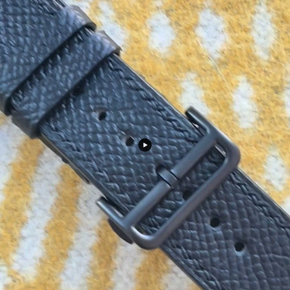 Triple Black Noir Watch Strap with Black Stitching and Black Harware for all Apple Watches
